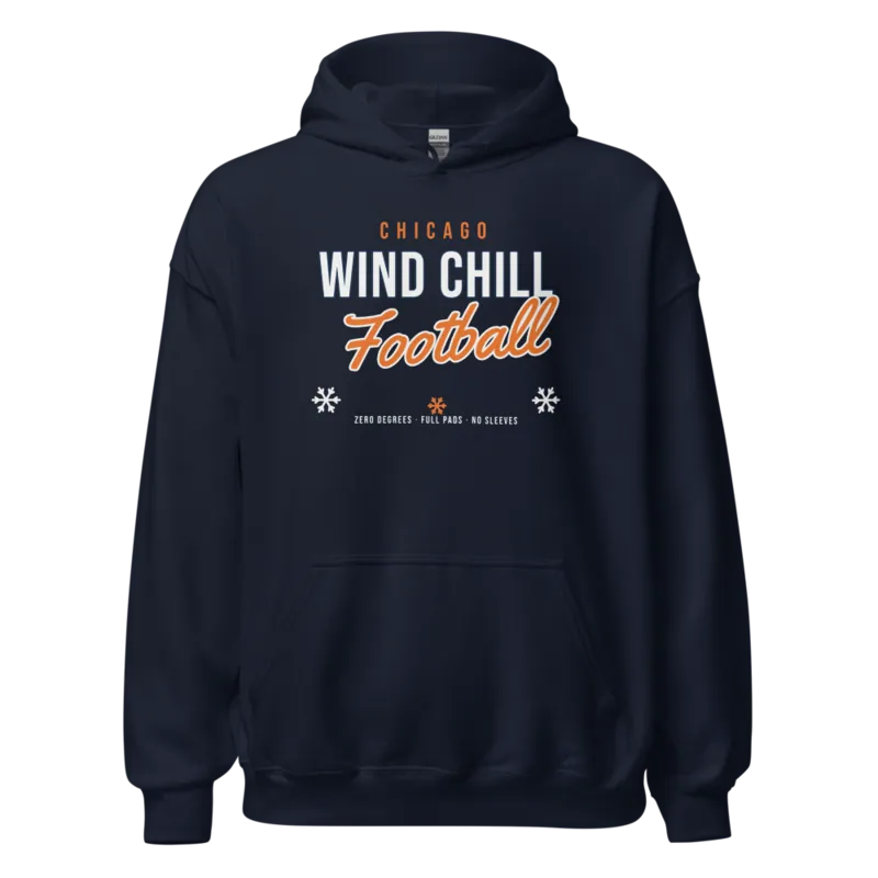 Chicago Wind Chill Football — Navy Hoodie