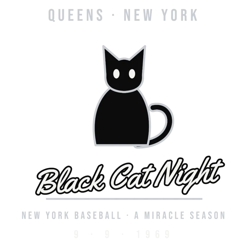 New York Black Cat Night 1969 Baseball — Sticker