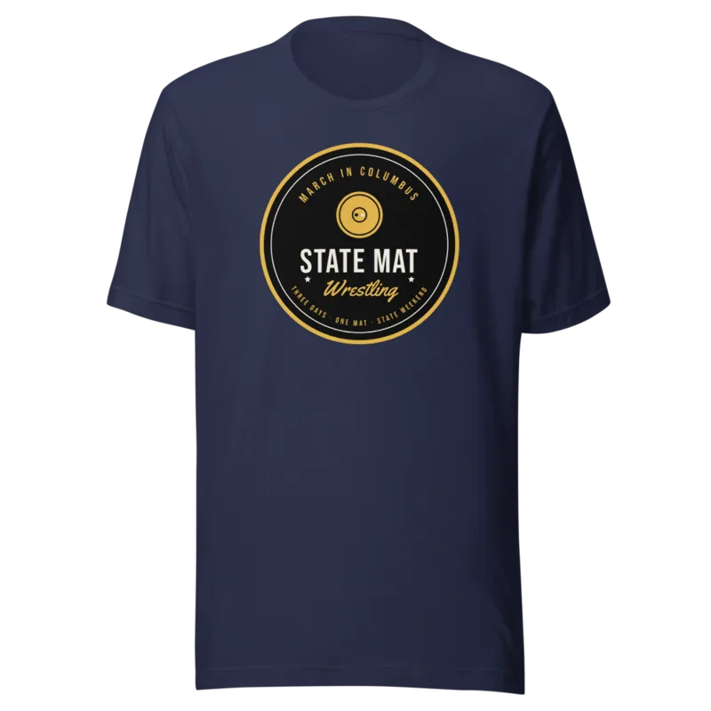 March in Columbus State Mat Wrestling — Navy T-Shirt