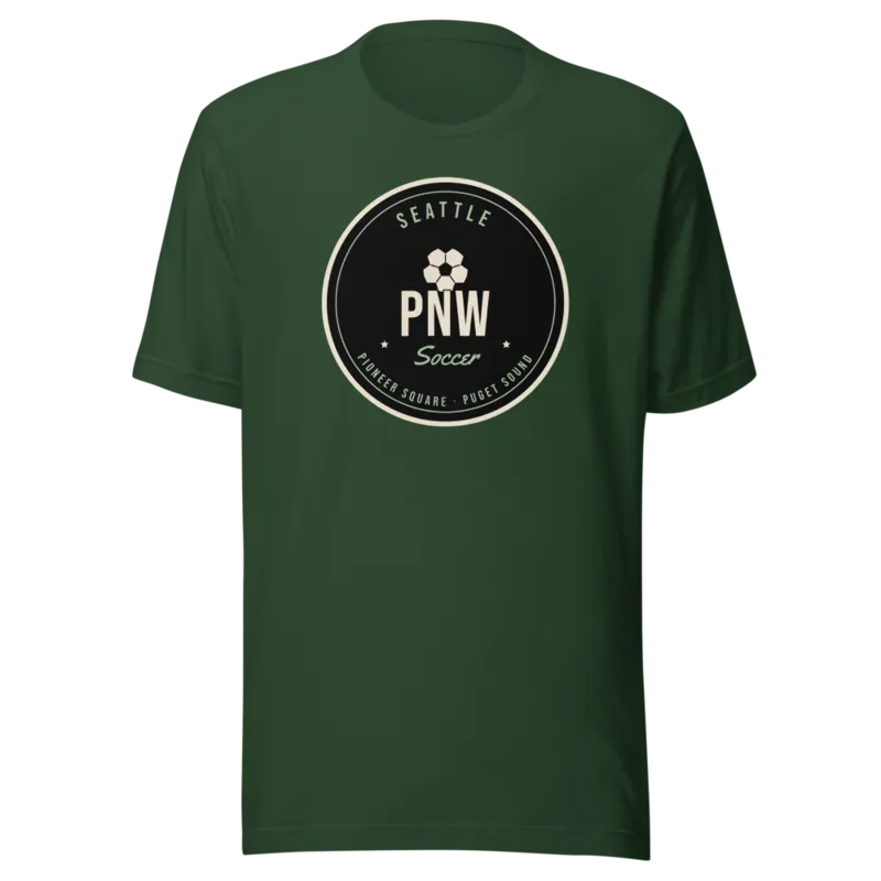 Seattle Puget Sound PNW Soccer Badge — Forest T-Shirt