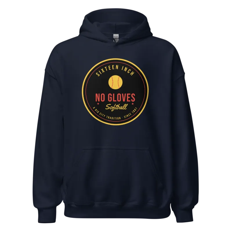 Sixteen Inch No Gloves Softball — Navy Hoodie