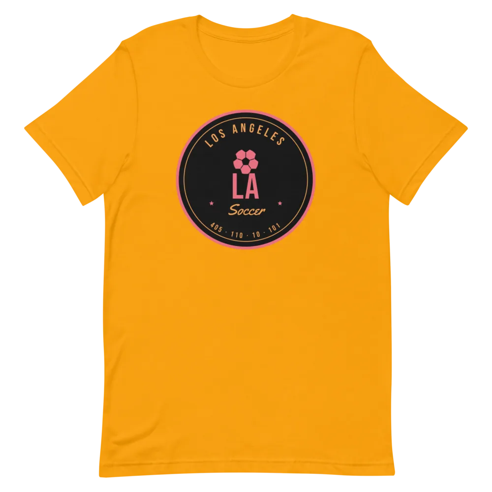 Los Angeles Freeway Soccer Badge — Gold T-Shirt