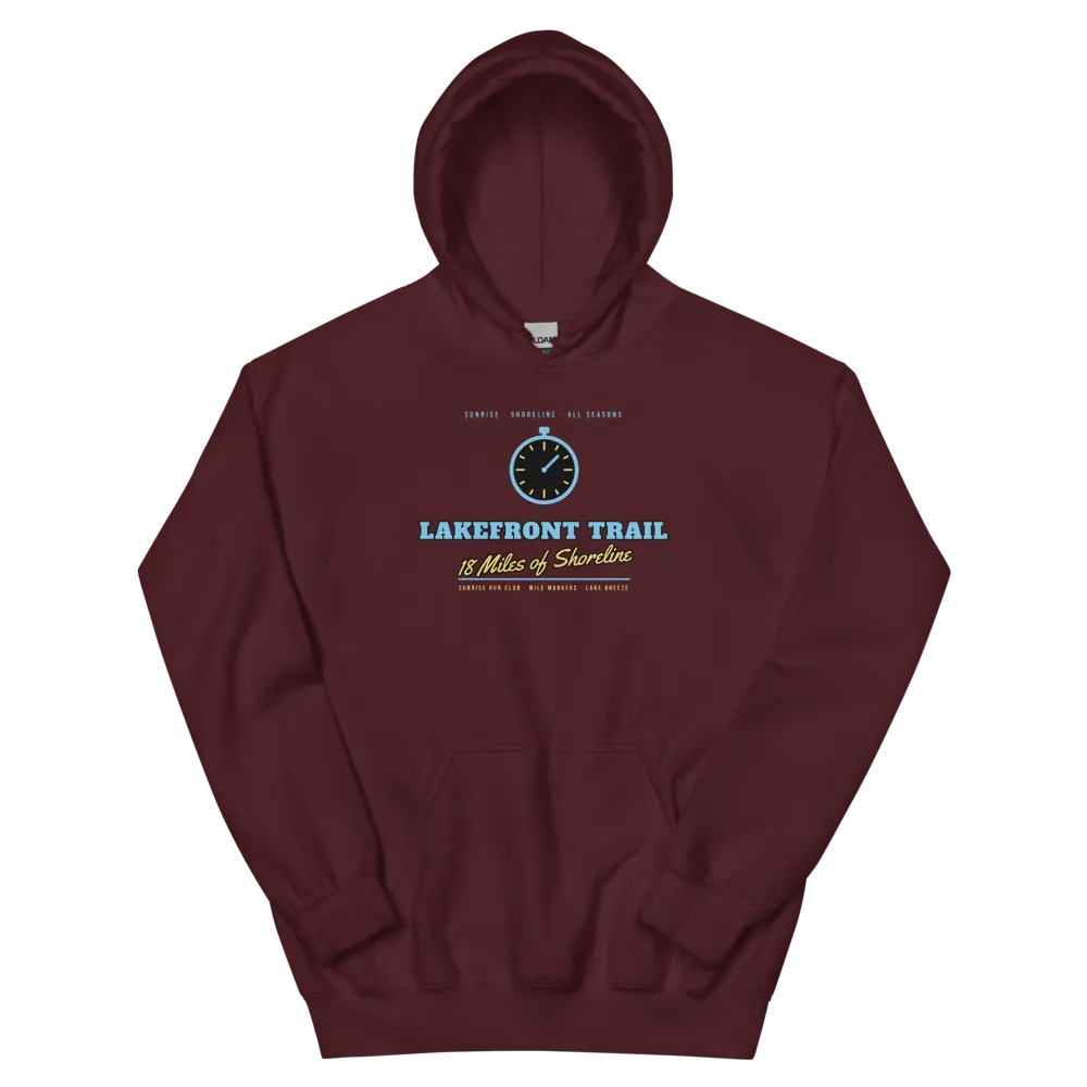 Lakefront Trail 18 Miles Run Club — Maroon Hoodie