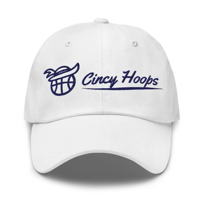 Cincy Hoops Feathered Hat Basketball Cap — White Hat