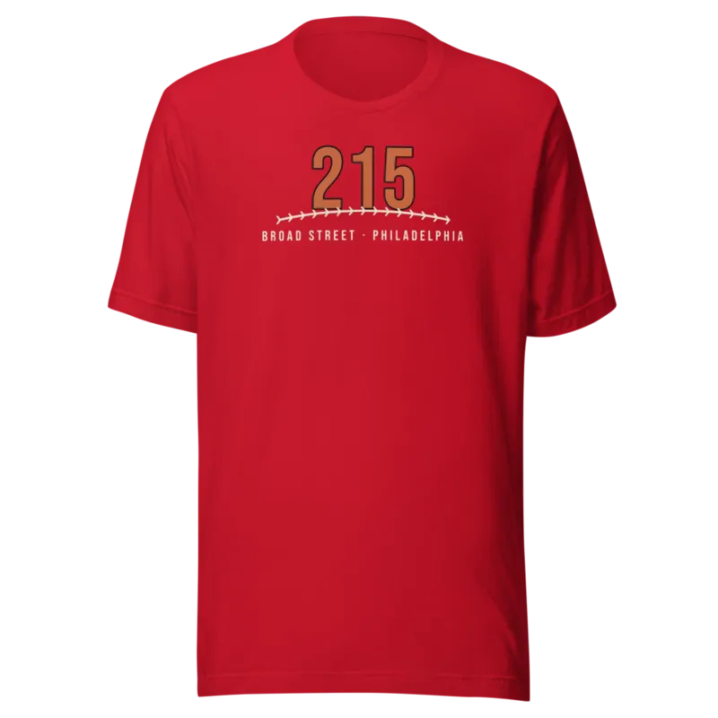 Philadelphia 215 Broad Street Baseball — Red T-Shirt
